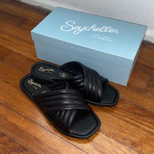 Seychelles Word for Word Black Genuine Leather Sandal